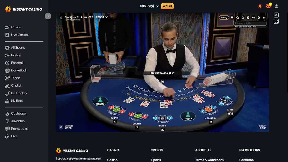 Instant Casino Live Dealer