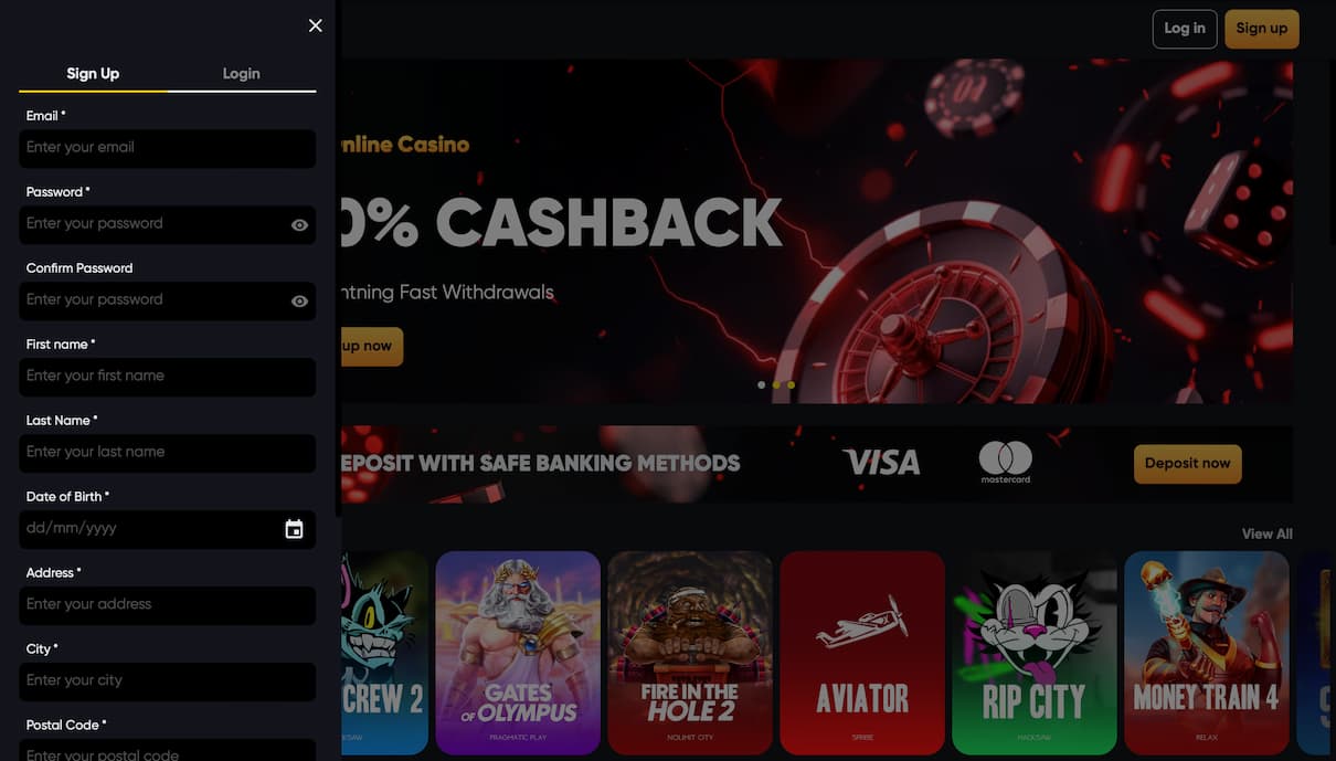 Step 1: Join Instant Casino