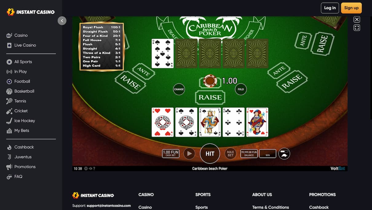 Instant Casino Poker Game