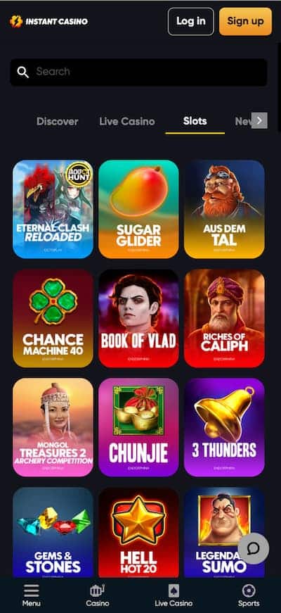 Instant Casino Mobile App