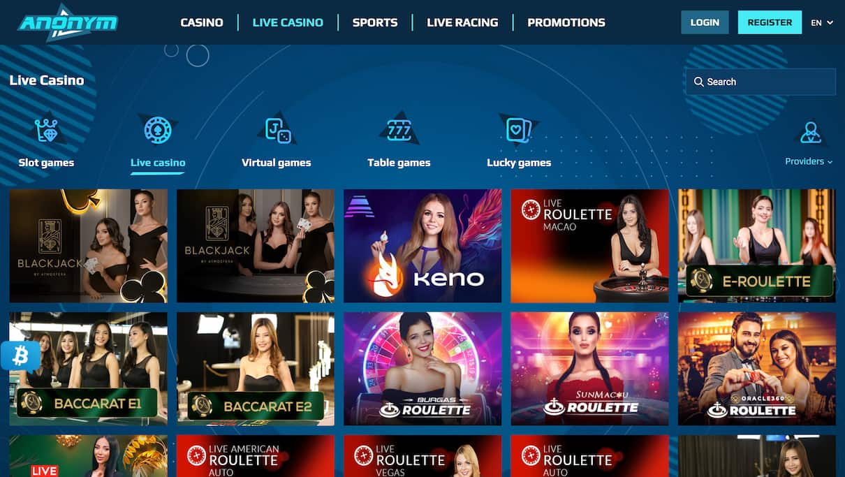 Anonym Bet Live Dealer Casino