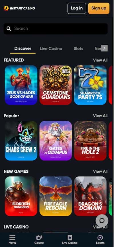 Instant Casino Casino App