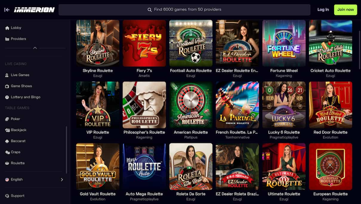 Immerion Best Roulette Casino