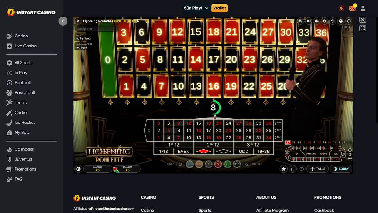 Instant Casino Lightning Roulette