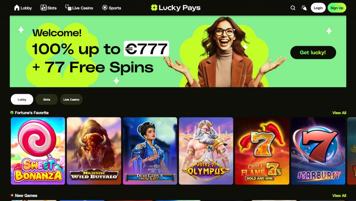 Lucky Pays Online Casino Not on GamStop