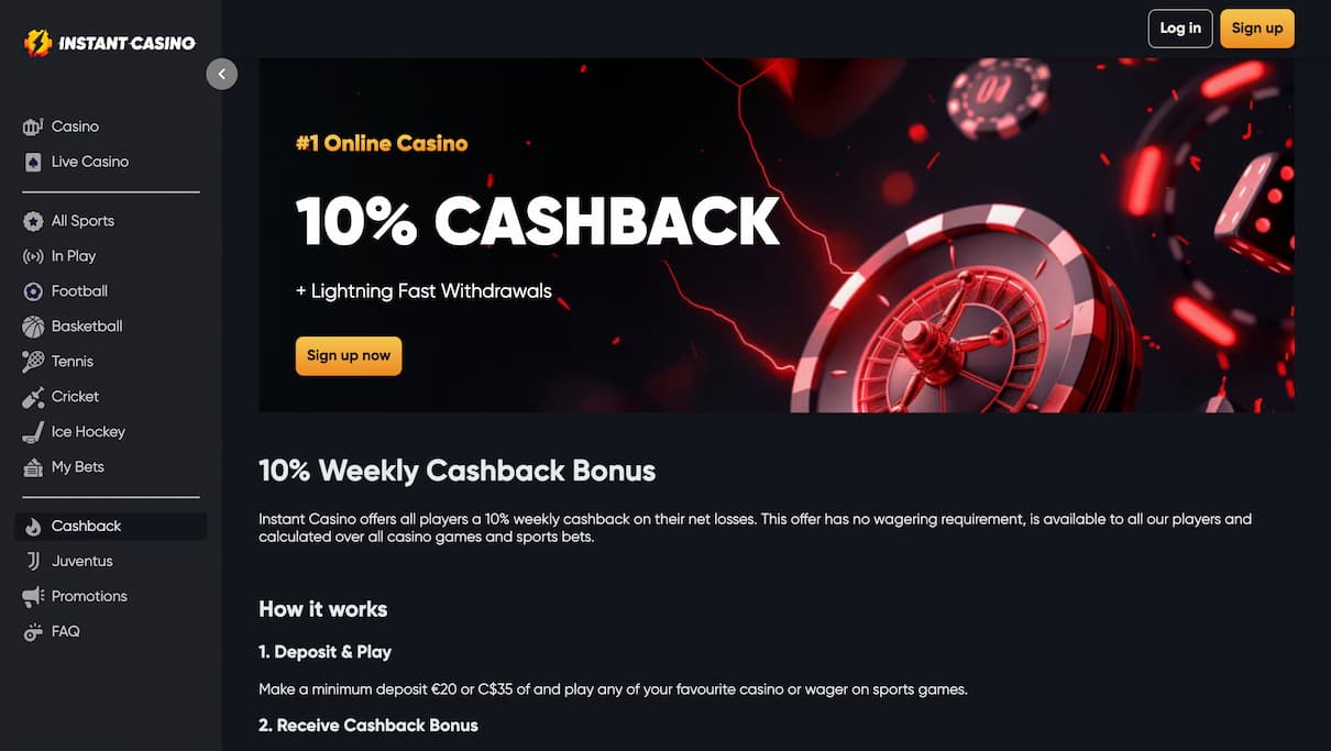 Instant Casino Welcome Bonus