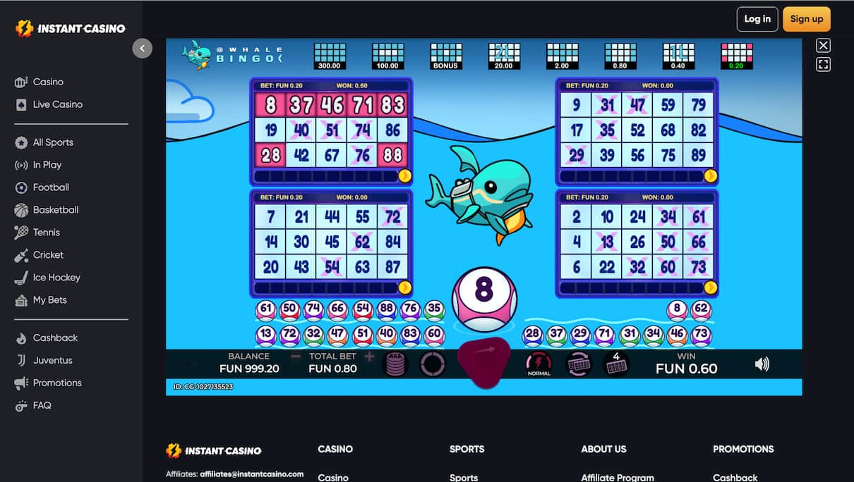 Whale Keno Instant Casino