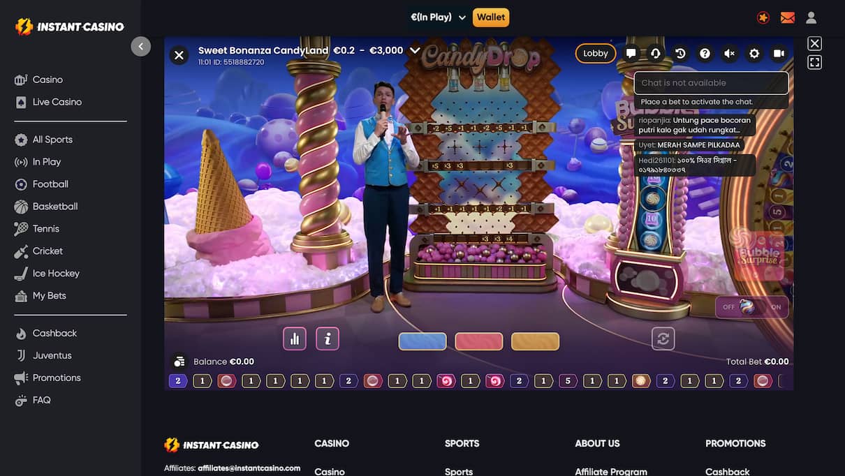 Candyland Bonanza Live Instant Casino