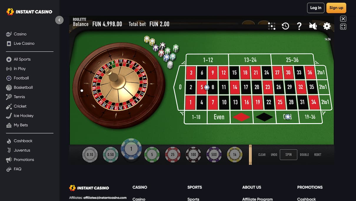 Roulette Nouveau Instant Casino