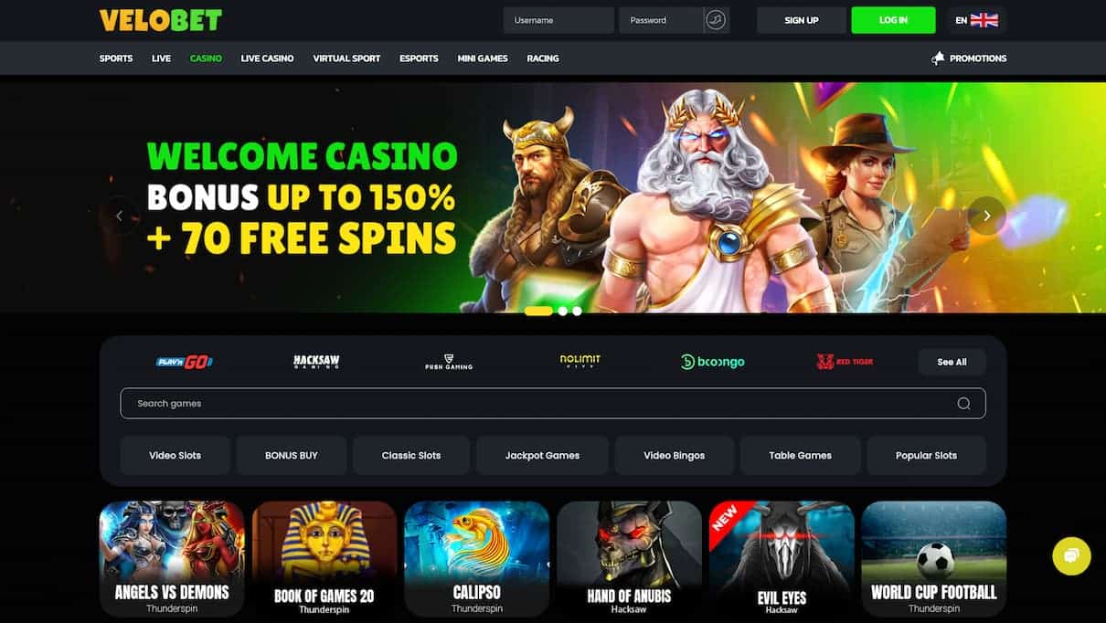 Velobet £10 Deposit Bonus Casino