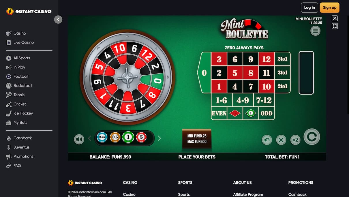 Mini Roulette Odds