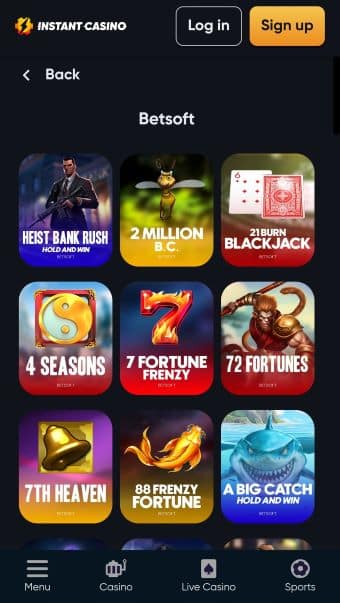 Betsoft Mobile Gaming at Instant Casino