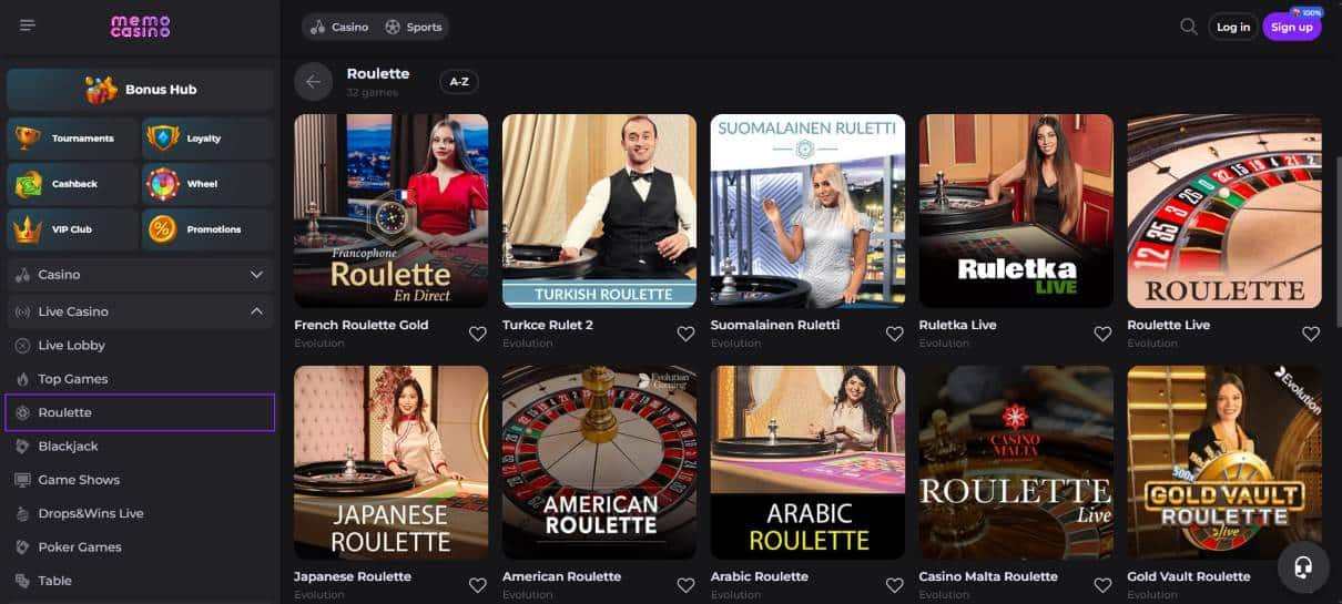 Choose Your Live Roulette Game