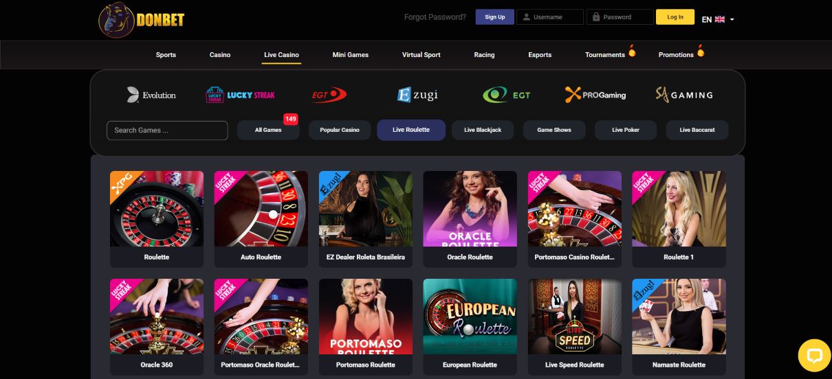 Donbet Live Roulette