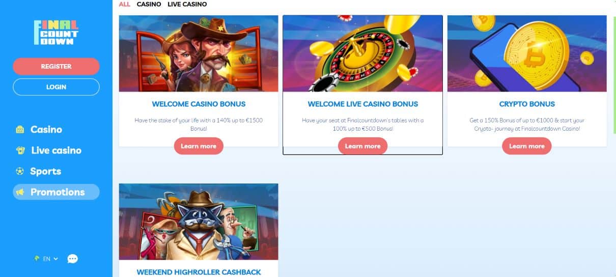 Final Casino Live Dealer Bonus