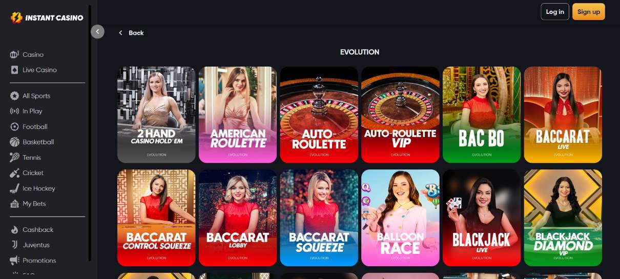 Instant Casino Evolution Gaming