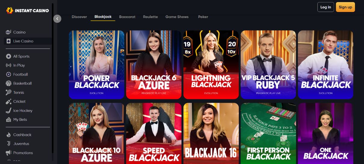 Instant Casino Live Blackjack