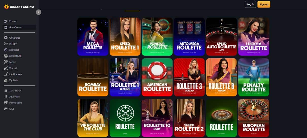 Instant Casino Live Roulette Variations