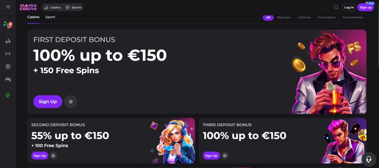 Memo Casino Welcome Bonus