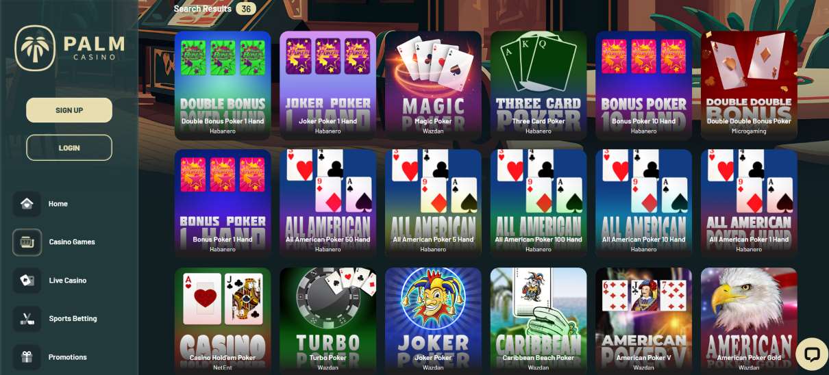 Palm Casino Video Poker