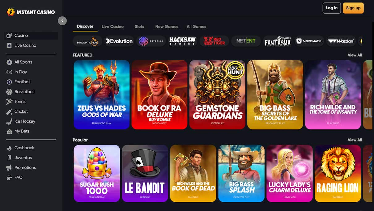 Instant Casino No Wagering Casino Bonus