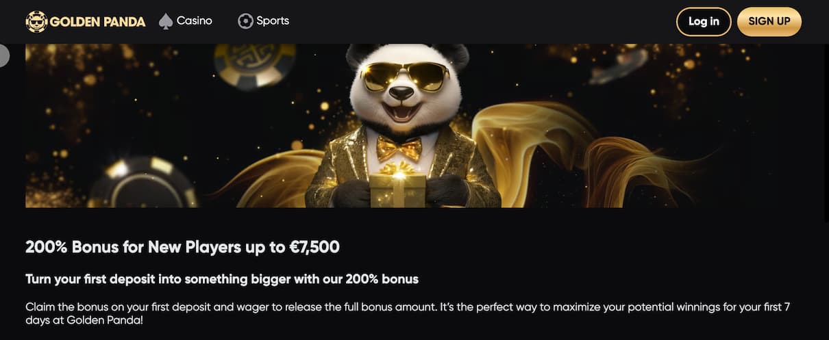 Golden Panda Casino Welcome Bonus