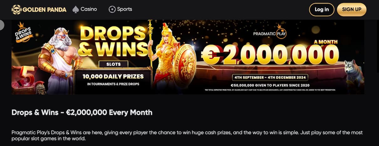 Golden Panda Casino Drops & Wins