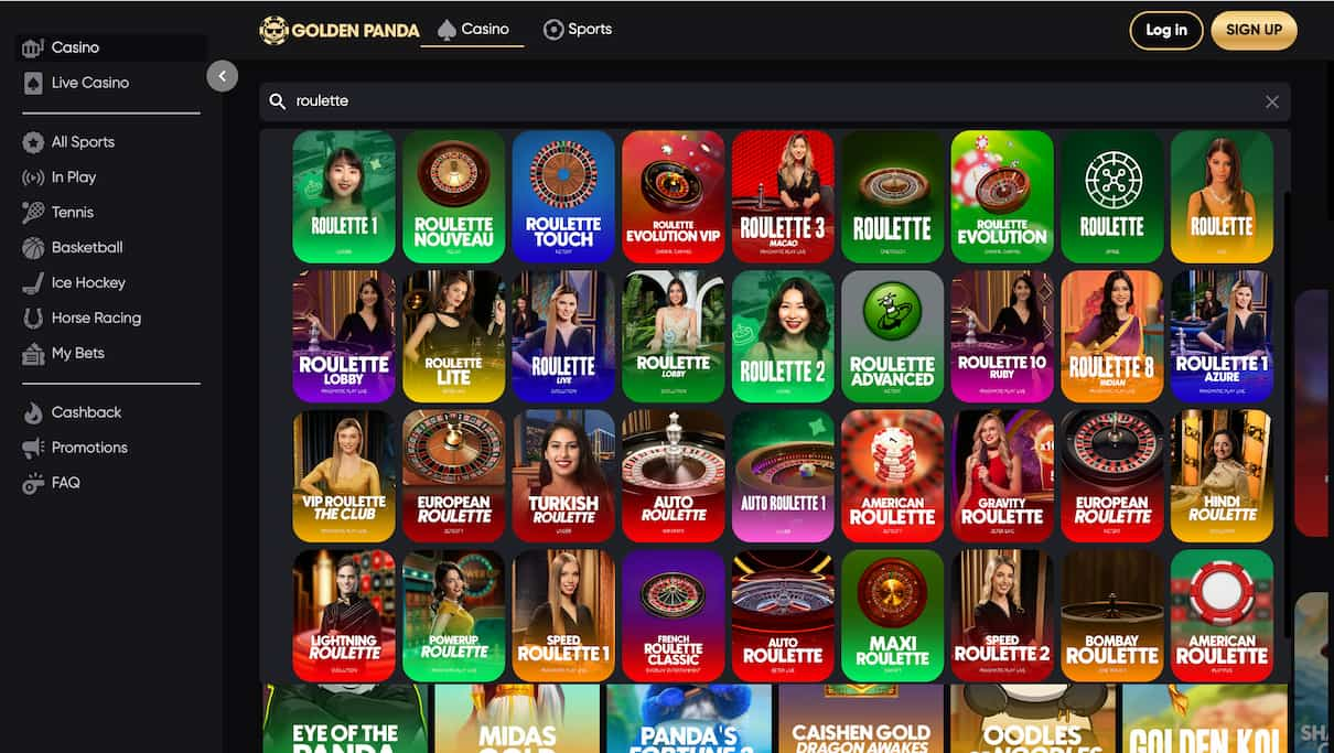 Golden Panda Casino Roulette