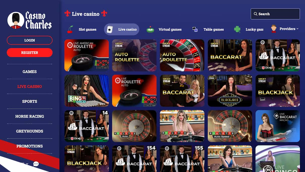 Charles Casino Live Casino