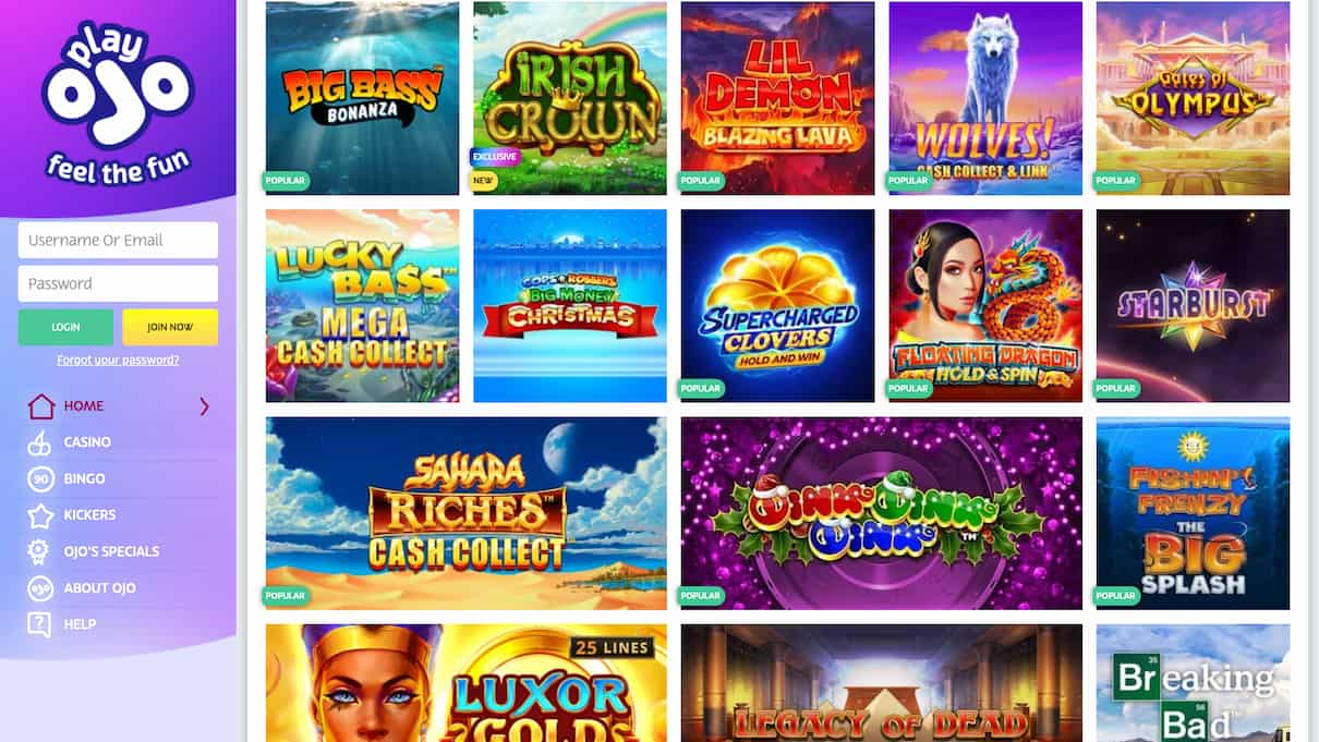 PlayOJO Best UK Casino Site