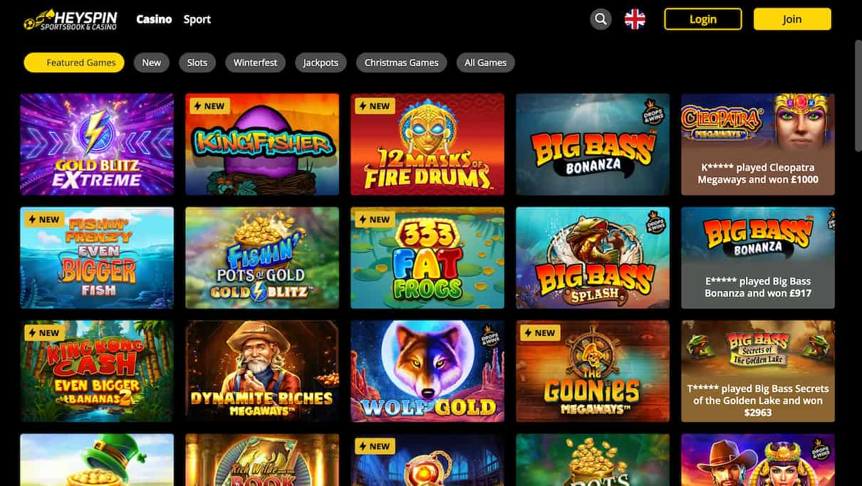 HeySpin Best UK Casino Site