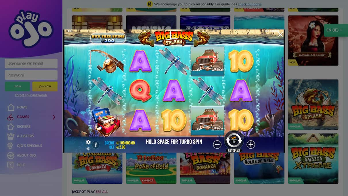 PlayOJO Online Slots